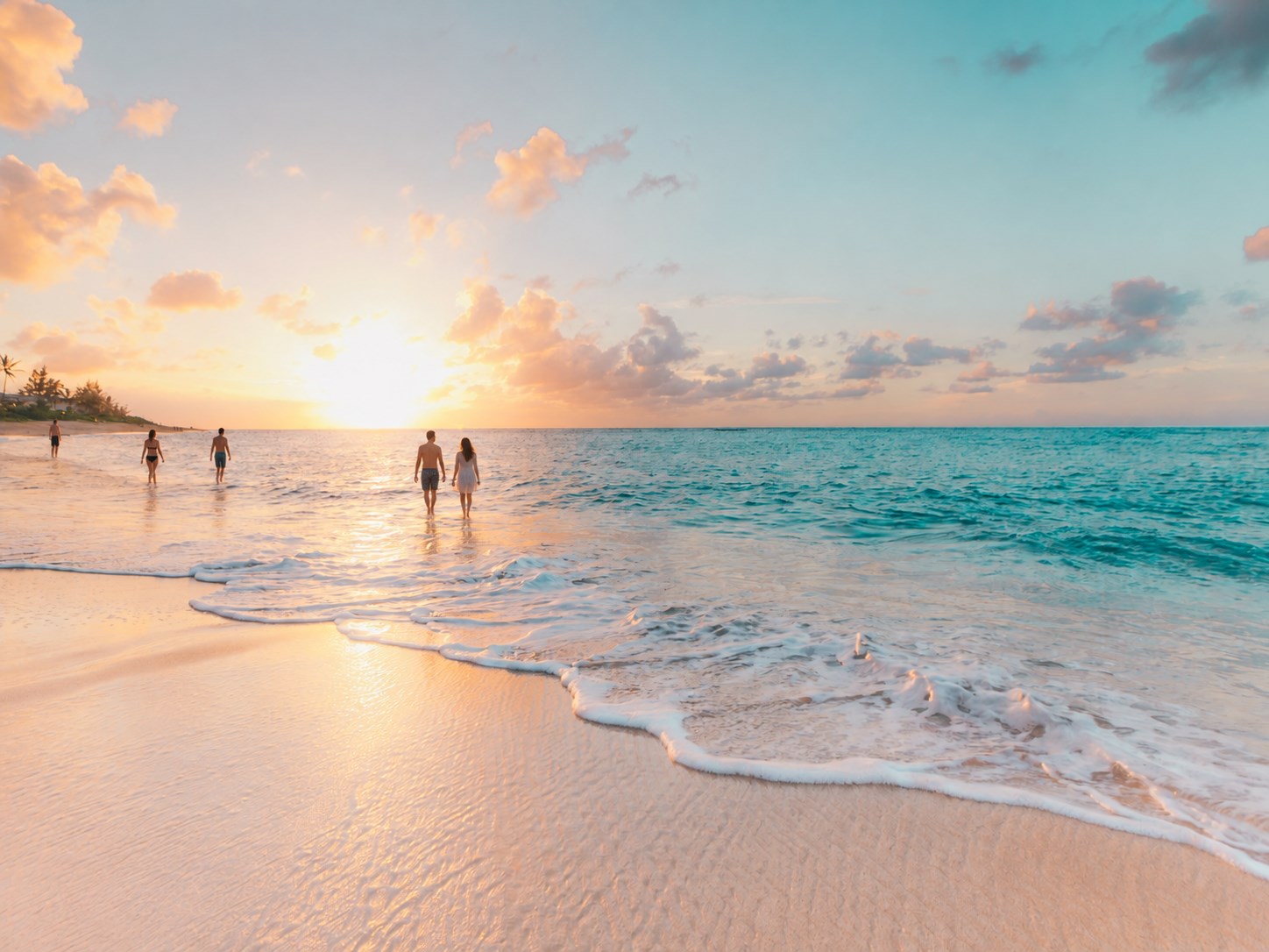 Beach with Tourists Before Removal